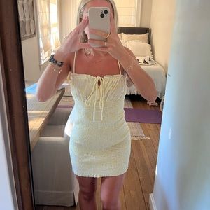 Summer yellow mini dress